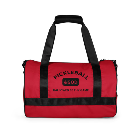 Pickleball &GOD Black Crimson Gym Bag