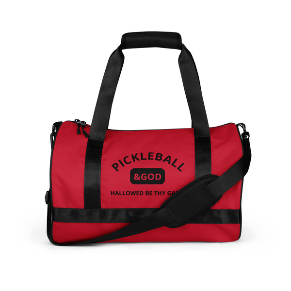 Pickleball &GOD Black Crimson Gym Bag