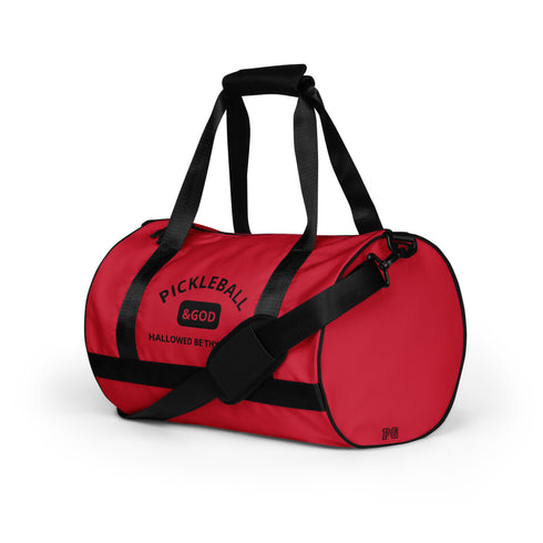 Pickleball &GOD Black Crimson Gym Bag
