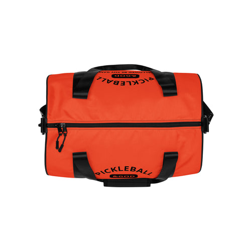 Pickleball &GOD Black Orange Gym Bag