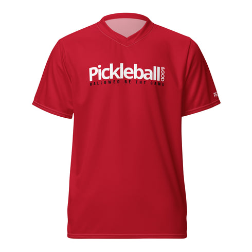 Pickleball &GOD Crimson Recycled Hallowed Sports Jersey T-Shirt