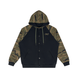BG Unisex Camo-Splice Raglan Zip Hoodie