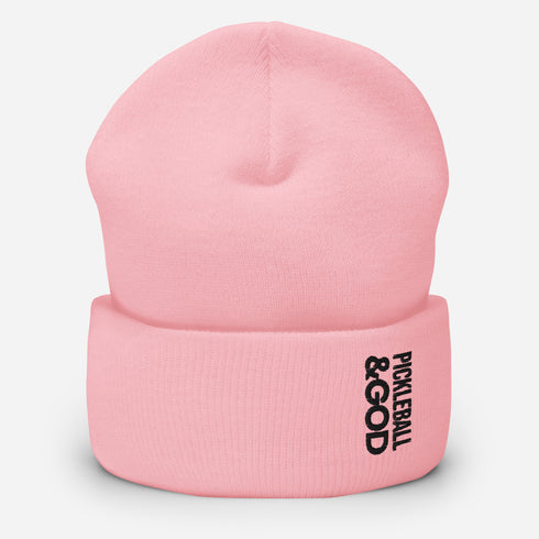 Pickleball &GOD Onyx Cuffed Beanie