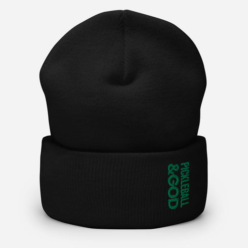 Pickleball &GOD Irish Cuffed Beanie