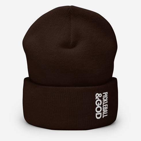 Pickleball &GOD Cuffed Beanie