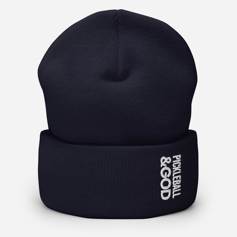 Pickleball &GOD Cuffed Beanie