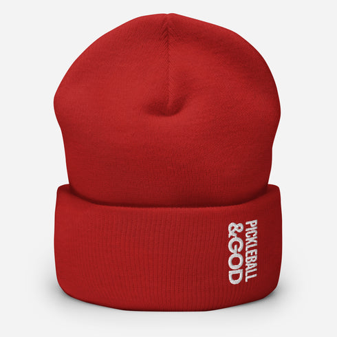 Pickleball &GOD Cuffed Beanie