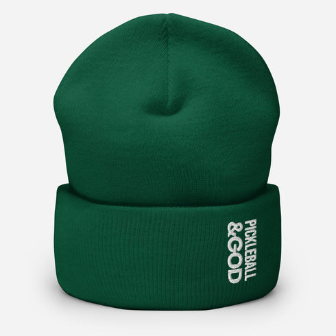 Pickleball &GOD Cuffed Beanie