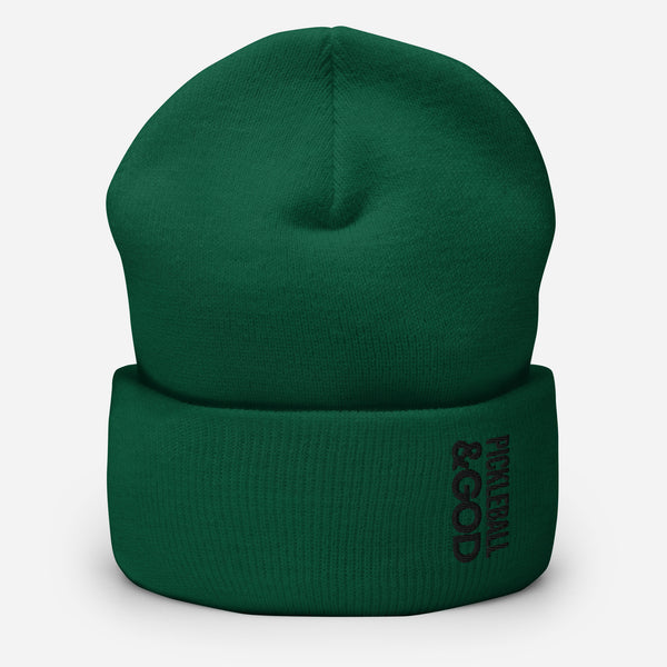 Pickleball &GOD Onyx Cuffed Beanie