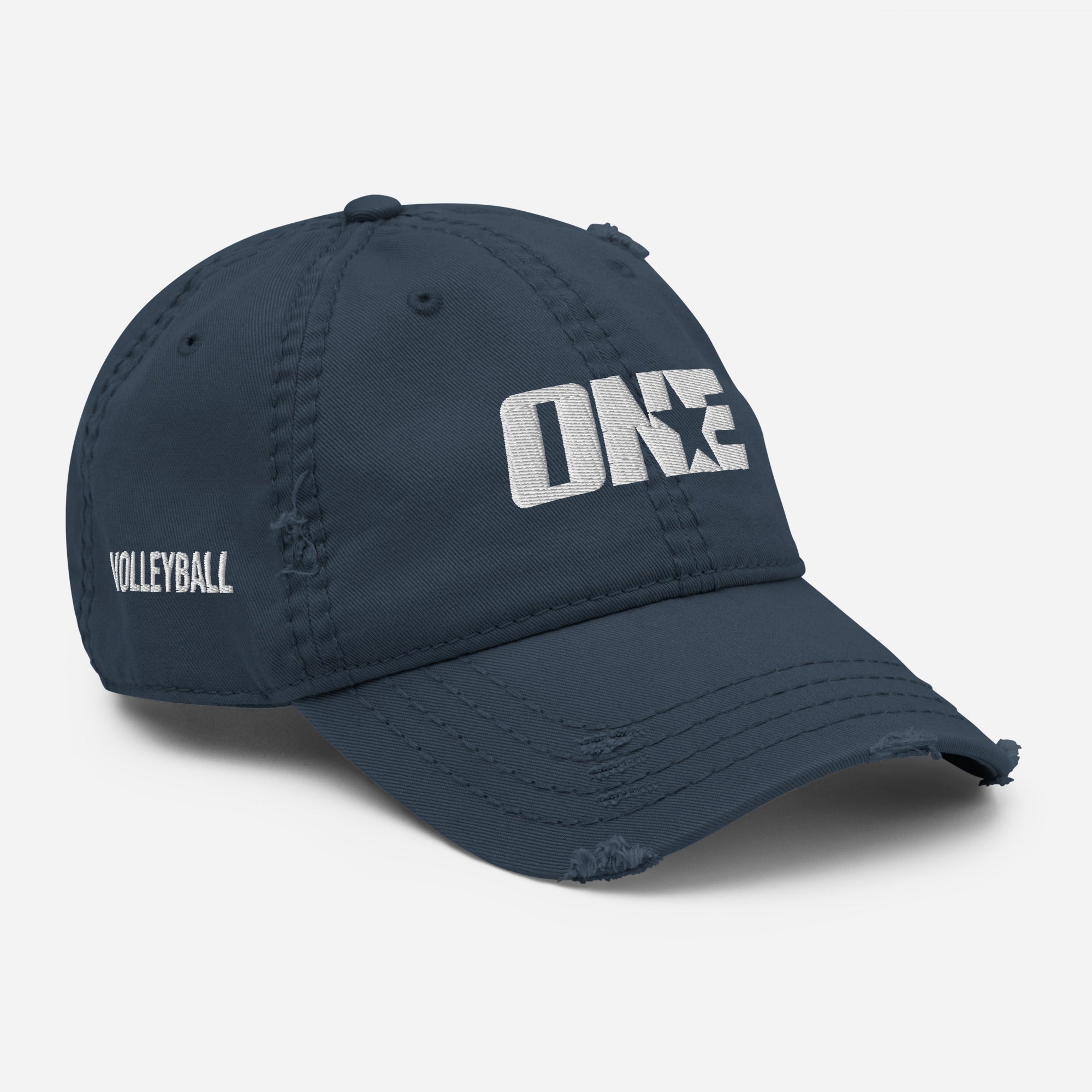 Volleyball 1STAR Distressed Dad Cap