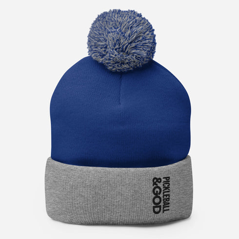 Pickleball &GOD Onyx Pom-Pom Beanie