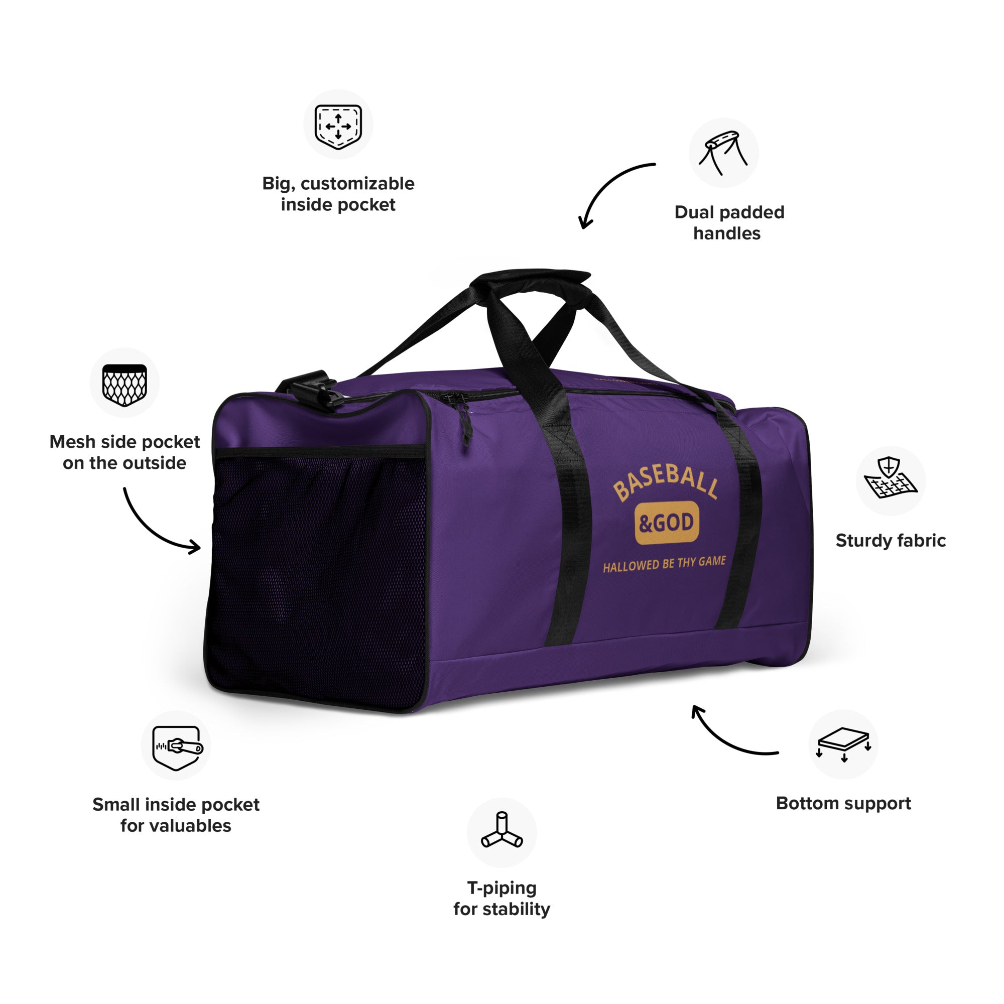 Baseball &God Icon Duffle Bag