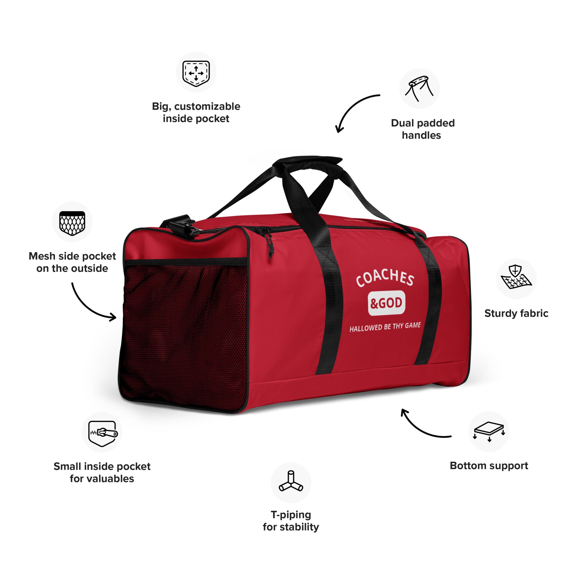 1STAR Coaches &God Crimson Duffle Bag