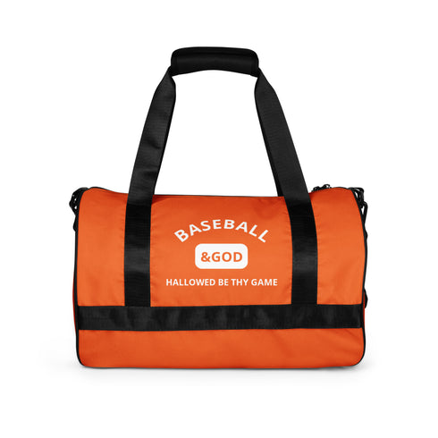 Baseball &God Orange Gym Bag