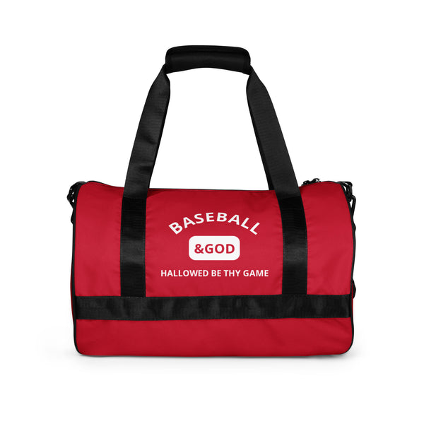 Baseball &God Crimson Gym Bag