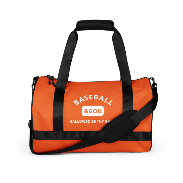 Baseball &God Orange Gym Bag