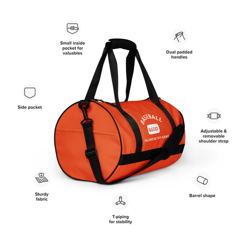 Baseball &God Orange Gym Bag