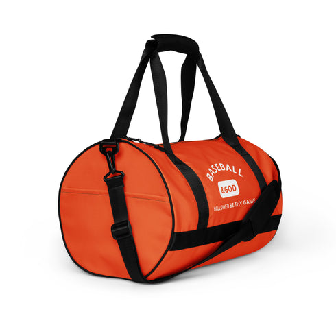Baseball &God Orange Gym Bag