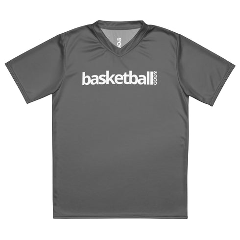 Basketball &God Grey Recycled Unisex Sports Jersey T-Shirt