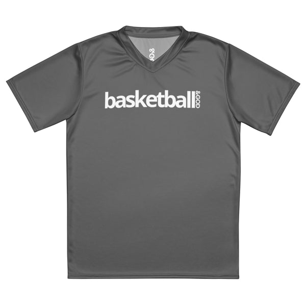 Basketball &God Grey Recycled Unisex Sports Jersey T-Shirt
