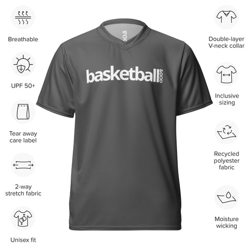 Basketball &God Grey Recycled Unisex Sports Jersey T-Shirt