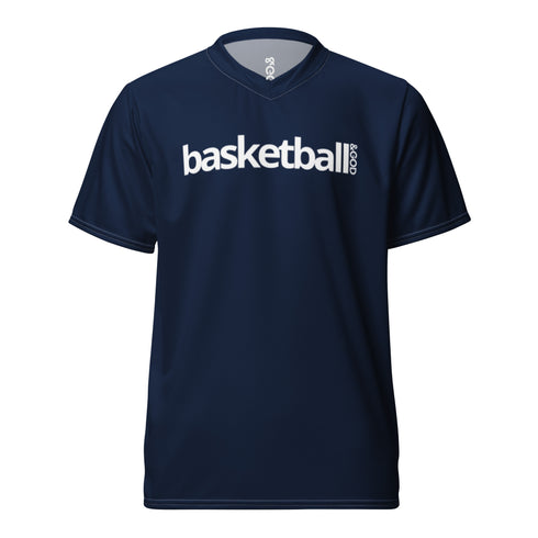Basketball &God Navy Recycled Unisex Sports Jersey T-Shirt