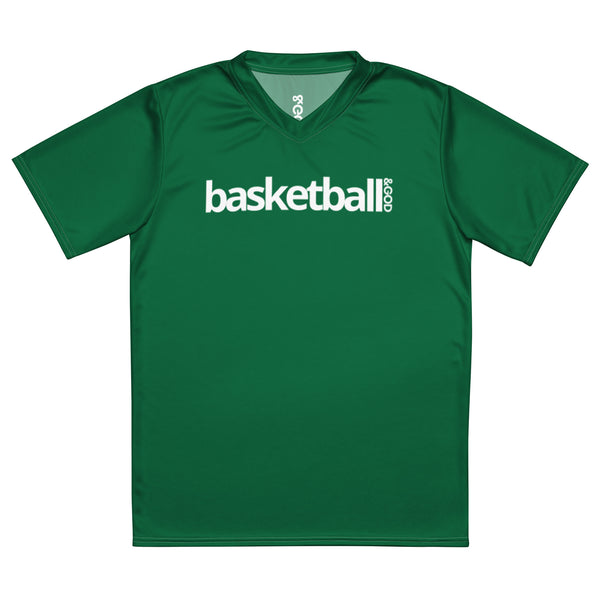 Basketball &God Emerald Recycled Unisex Sports Jersey T-Shirt