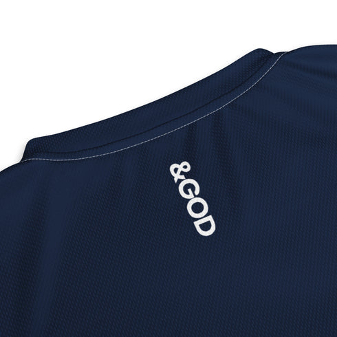 Basketball &God Navy Recycled Unisex Sports Jersey T-Shirt