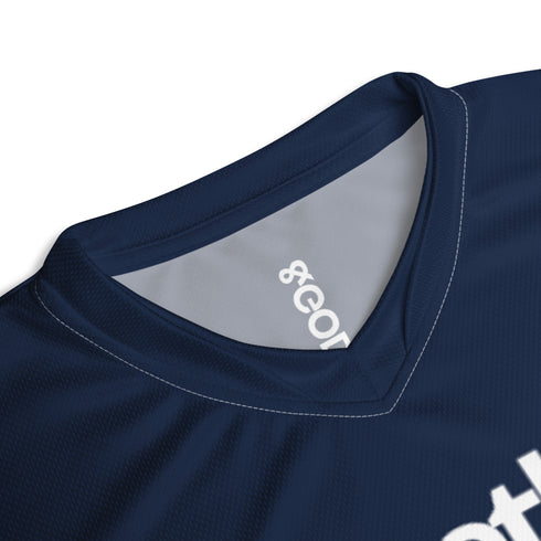 Basketball &God Navy Recycled Unisex Sports Jersey T-Shirt