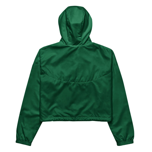 Basketball &God Vertical Evergreen Women’S Crop Windbreaker