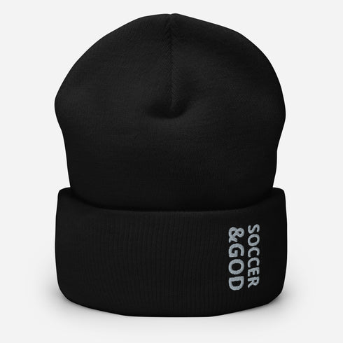 Soccer &God Smoke Cuffed Beanie