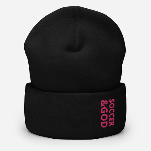 Soccer &God Flamingo Cuffed Beanie
