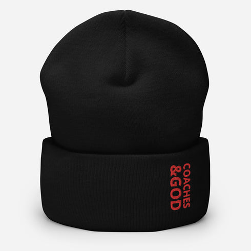 1STAR Coaches &God Crimson Cuffed Beanie