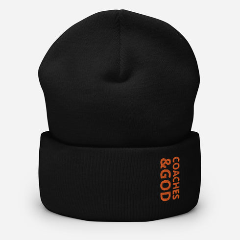 1STAR Coaches &God Orange Cuffed Beanie