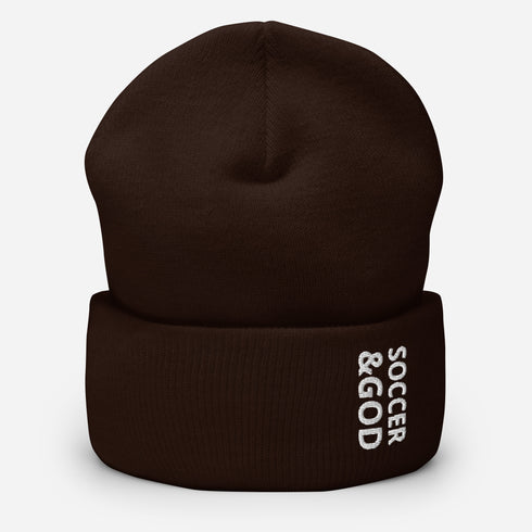 Soccer &God Cuffed Beanie
