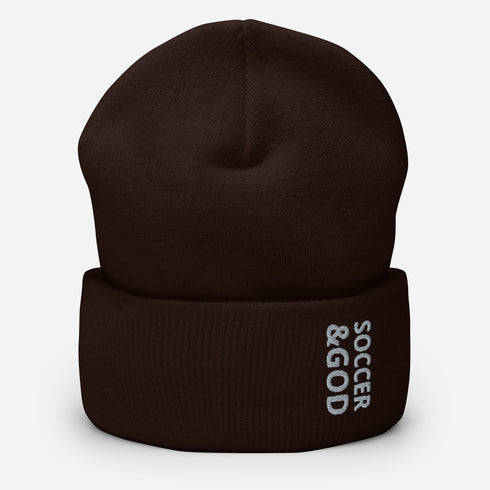Soccer &God Smoke Cuffed Beanie