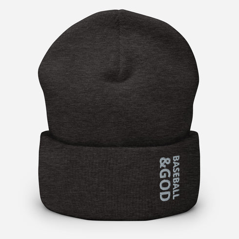 Baseball &God Smoke Cuffed Beanie