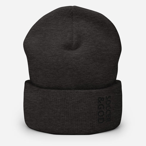 Soccer &God Onyx Cuffed Beanie