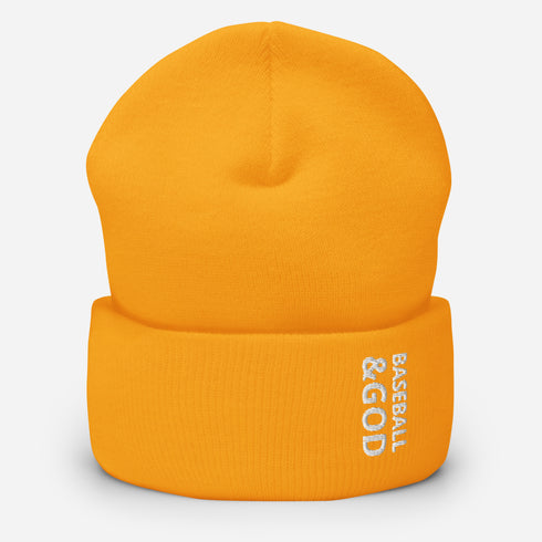 Baseball &God Cuffed Beanie
