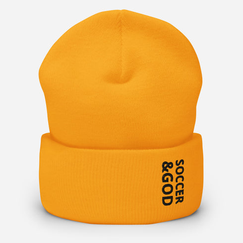 Soccer &God Onyx Cuffed Beanie