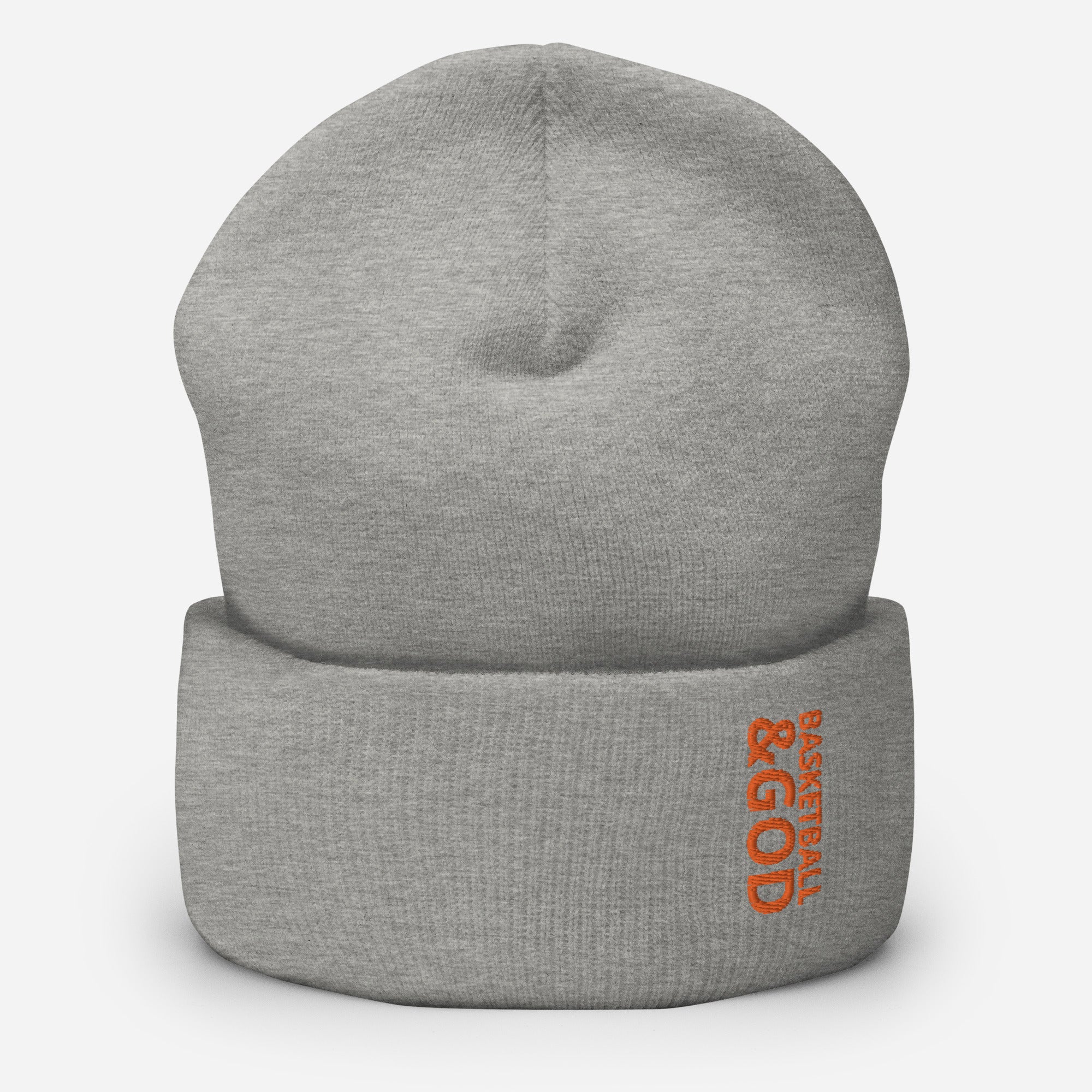 Basketball &God Orange Cuffed Beanie
