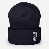 Baseball &God Cuffed Beanie