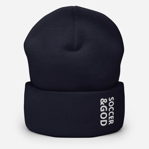 Soccer &God Cuffed Beanie