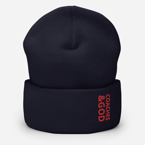 1STAR Coaches &God Crimson Cuffed Beanie