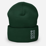 Soccer &God Smoke Cuffed Beanie