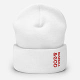 Baseball &God Crimson Cuffed Beanie