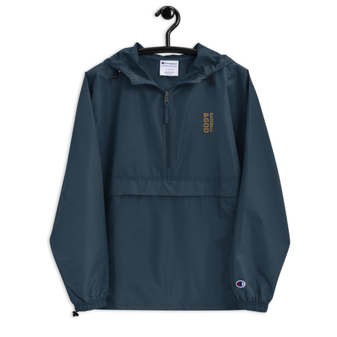 Baseball &God Vertical Zest Embroidered Champion Packable Jacket
