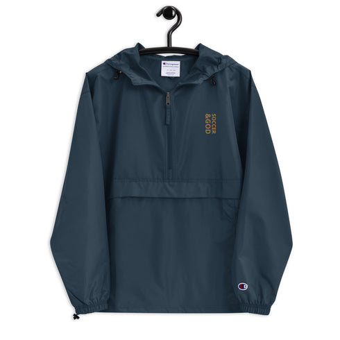 Soccer &God Vertical Zest Embroidered Champion Packable Jacket