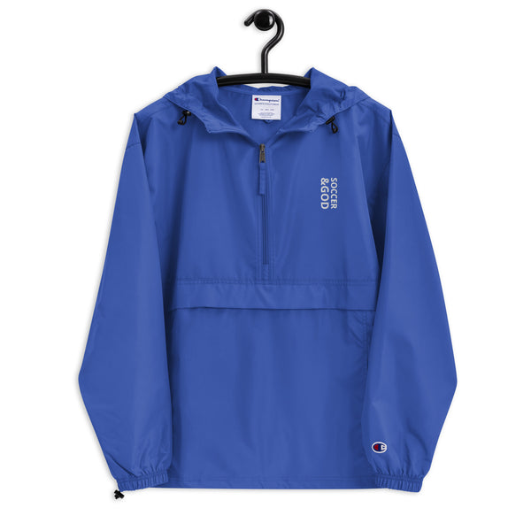Soccer &God Vertical Embroidered Champion Packable Jacket