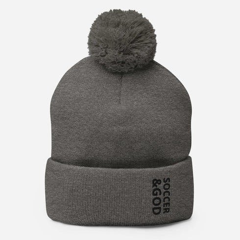 Soccer &God Onyx Pom-Pom Beanie